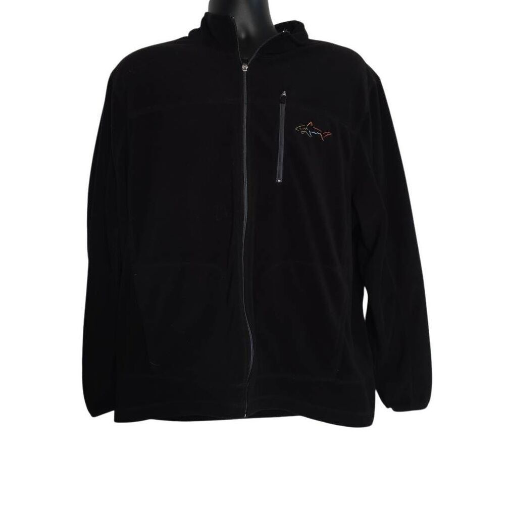 Greg Norman Men's Size Large Black Fleece Zip Up Jacket